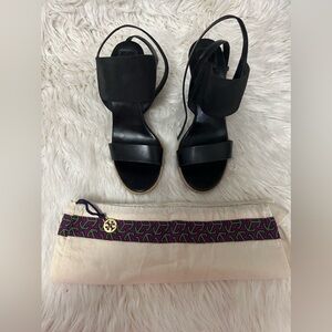 Tory Burch Black Wedges 9.5